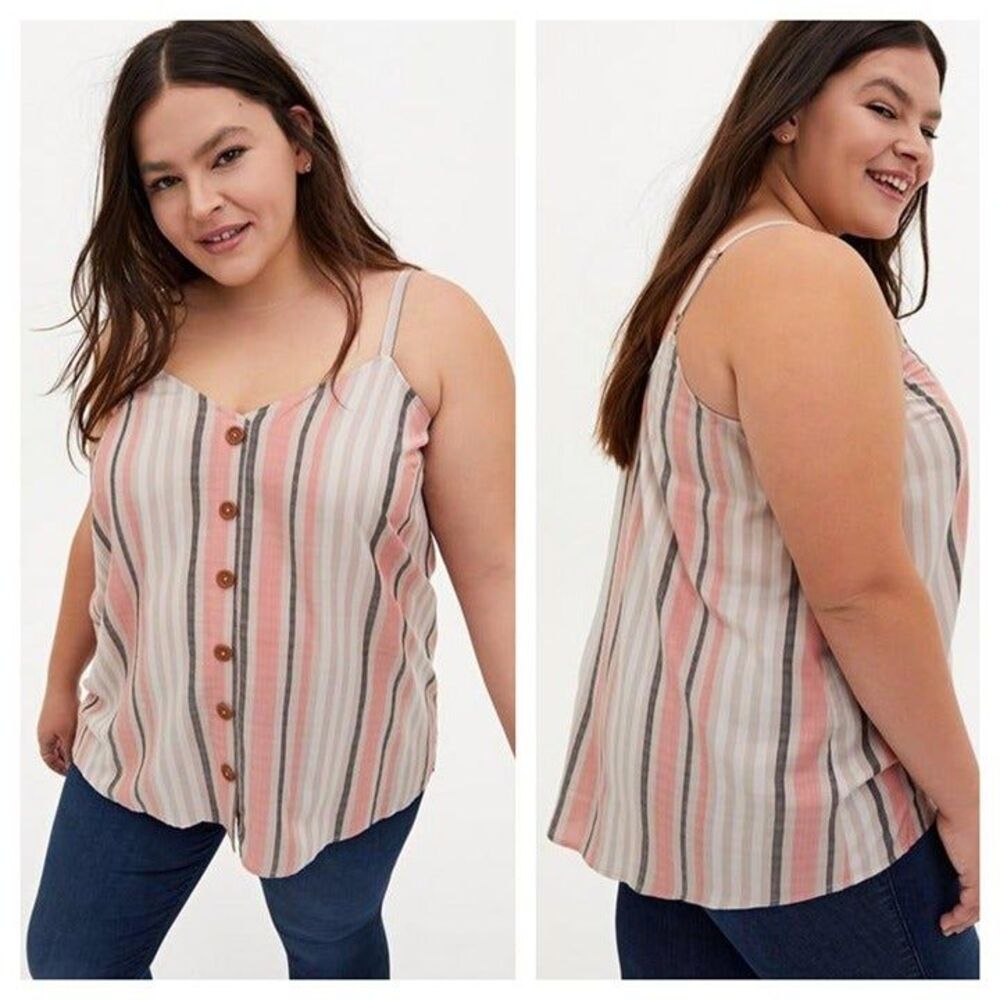 Torrid Linen Button-Front Cami - Picture 2 of 6